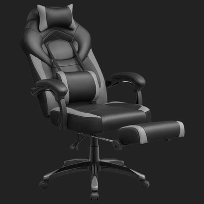 Ergonomic reclining office chair with footrest and stylish leather  for ultimate comfort