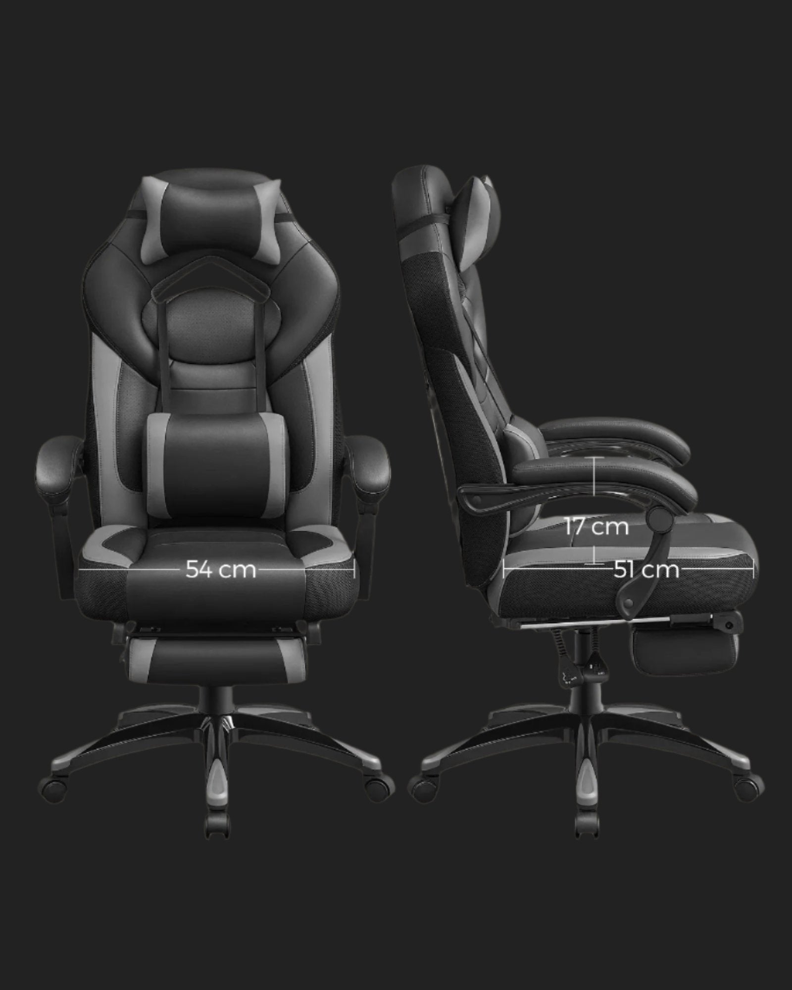 Reclining Gaming Chair with Footrest for Home Office Desk