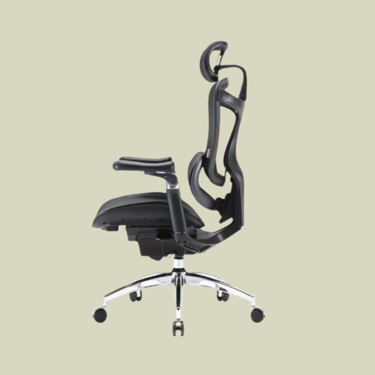 Modern ergonomic office chair for back pain, featuring lumbar support and headrest for neck support