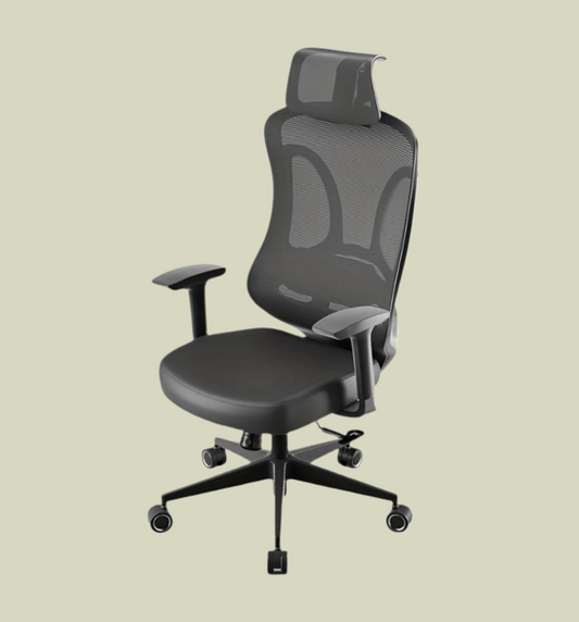 Ergonomic mesh office chair with lumbar support and adjustable height for comfort