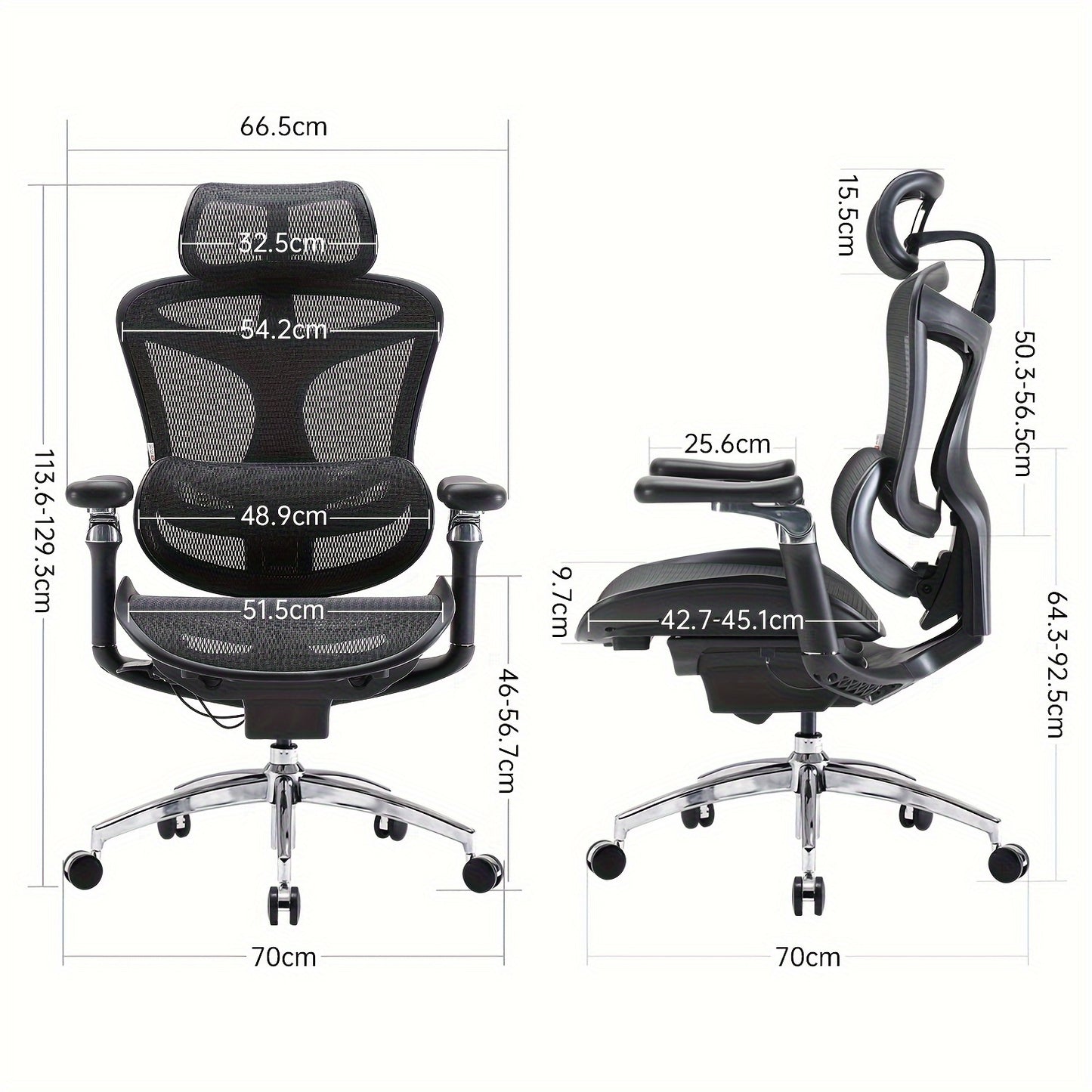 Mesh Office Chair for Improved Posture and Comfort, Reclining and Ajustable